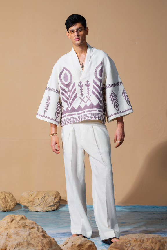 Era 29 - White Linen Kimono Shirt Oversized