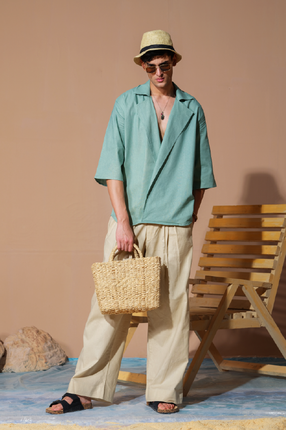 Era 16 - Mint Linen Commuter Shirt Oversized