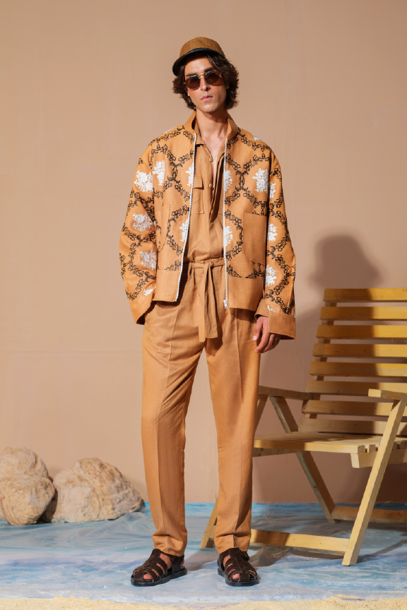 Era 25 - Caramel Linen Trucker Jacket