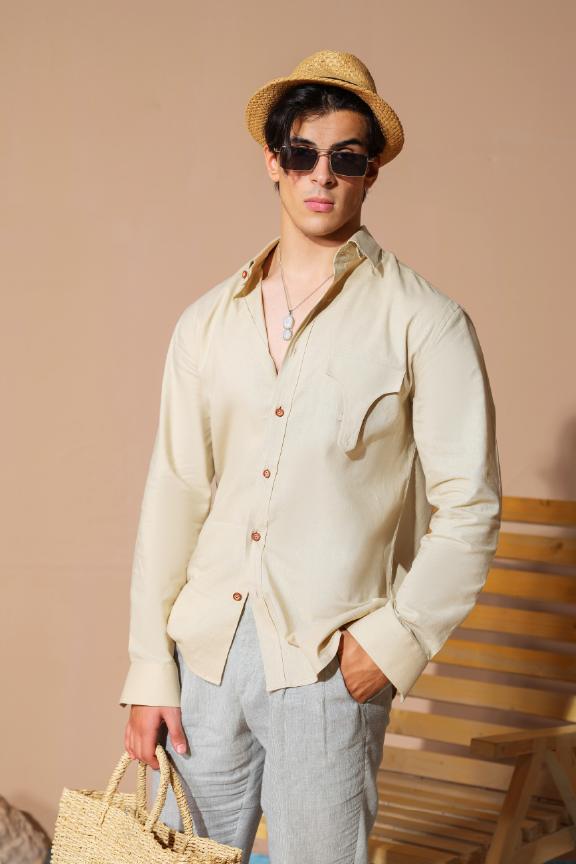 Era 18 - Wheat Linen Shirt Oversized