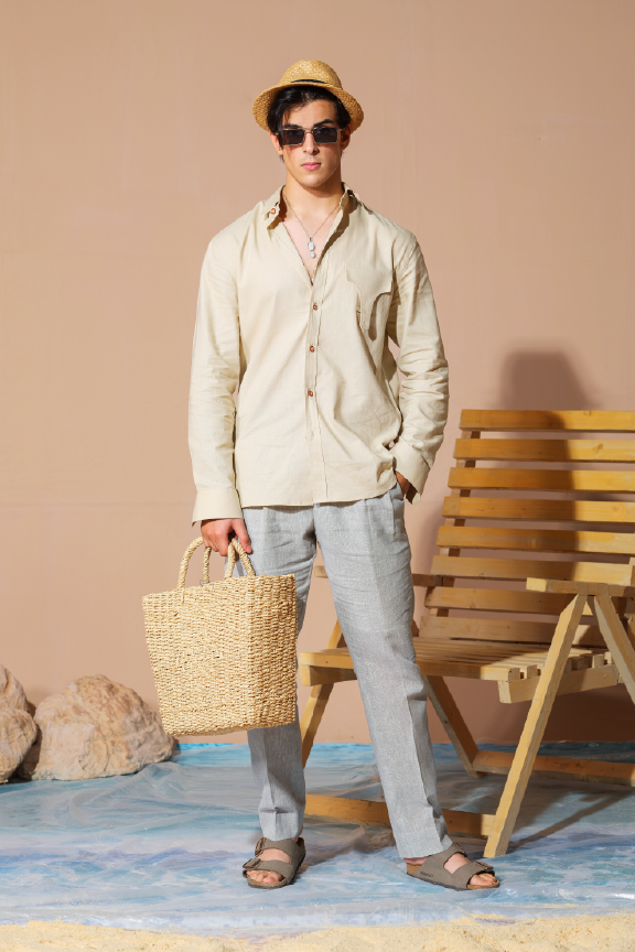 Era 18 - Wheat Linen Shirt Oversized