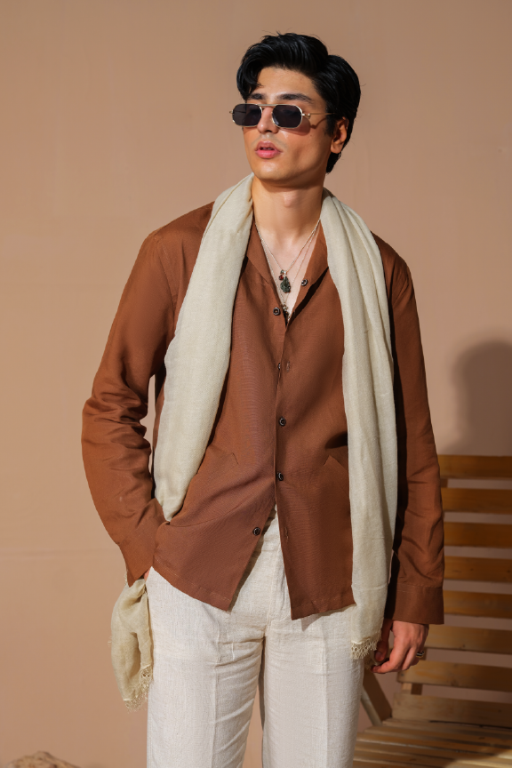 Era 26 - Brown Linen Shirt Oversized