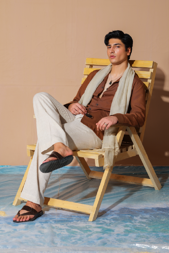 Era 26 - Brown Linen Shirt Oversized