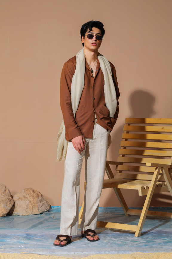 Era 26 - Brown Linen Shirt Oversized