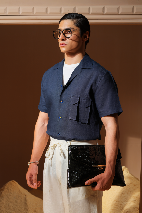 Era 21 - Graphite Blue Linen Shirt