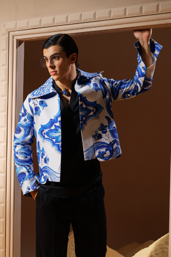 Era 04 - Linen Trucket Digital Print Jacket