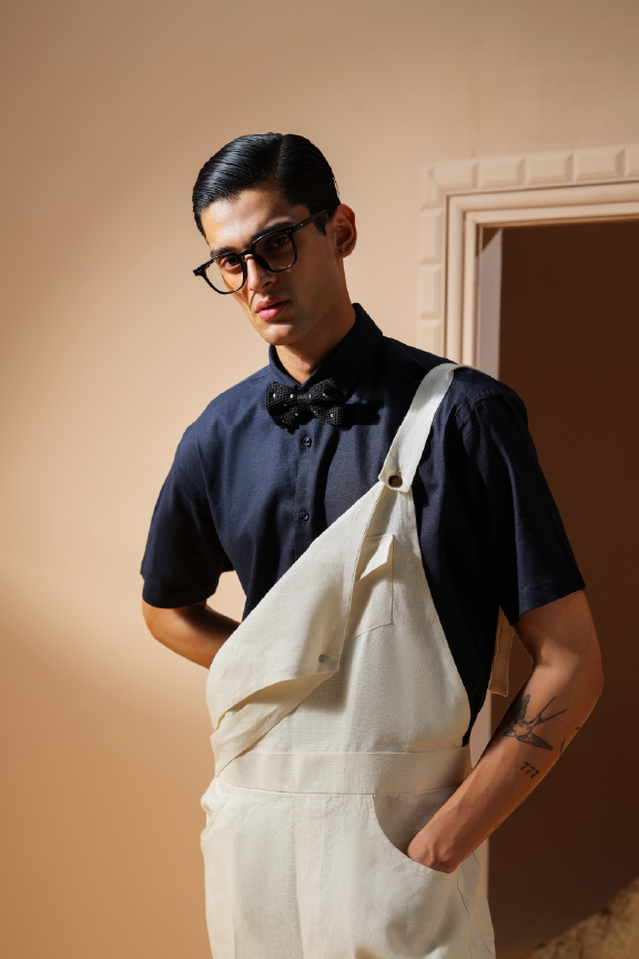 Era 01 - White Linen Suspender Jumpsuit