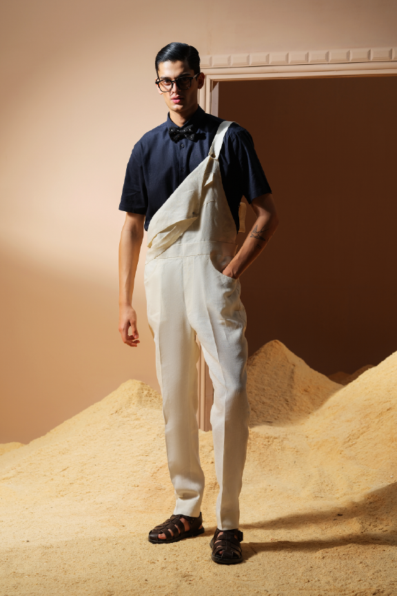 Era 01 - White Linen Suspender Jumpsuit