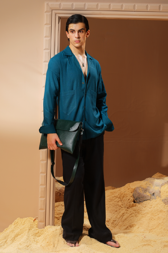 Era 14 - Teal Linen Shirt Oversized