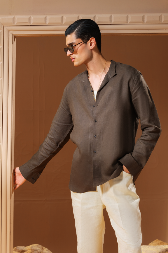 Era 23 - Kai Green Linen Shirt Oversized