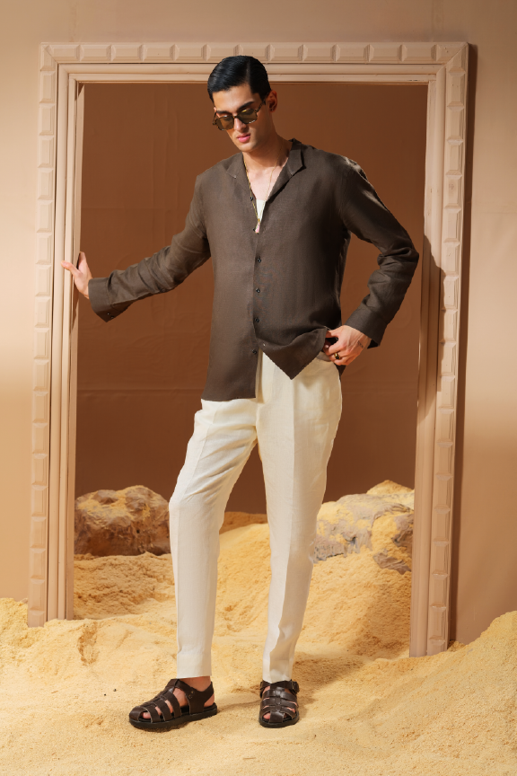 Era 23 - Kai Green Linen Shirt Oversized