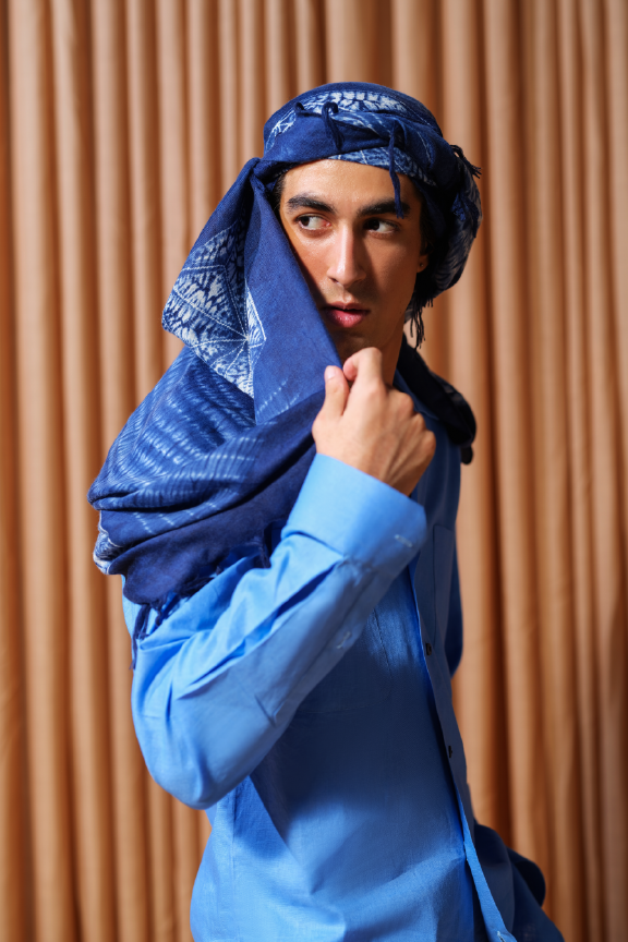 Era 12 - Ocean Blue Linen Shirt Oversized