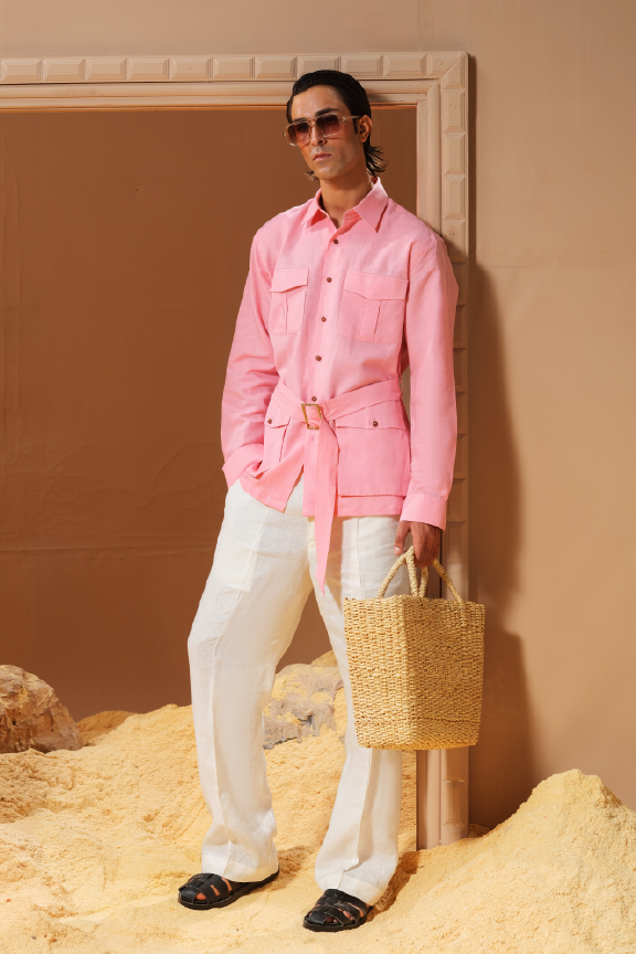 Era 06 - Baby Pink Linen Shirt Oversized