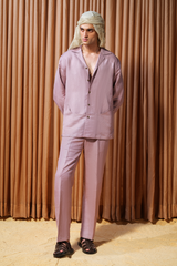 Era 17 - Lilac Lilen Linen Camp Collar Shirt Oversized