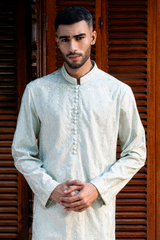 Ivory White Embroidered Kurta Pajama Set