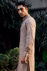 Sand Brown Embroidered Kurta Pajama Set