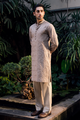 Sand Brown Embroidered Kurta Pajama Set