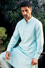 Mint Green Embroidered Kurta Pajama Set