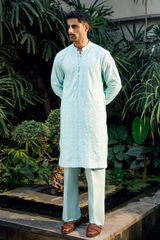 Mint Green Embroidered Kurta Pajama Set