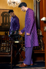 Royal Purple Embroidered Kurta Pajama Set