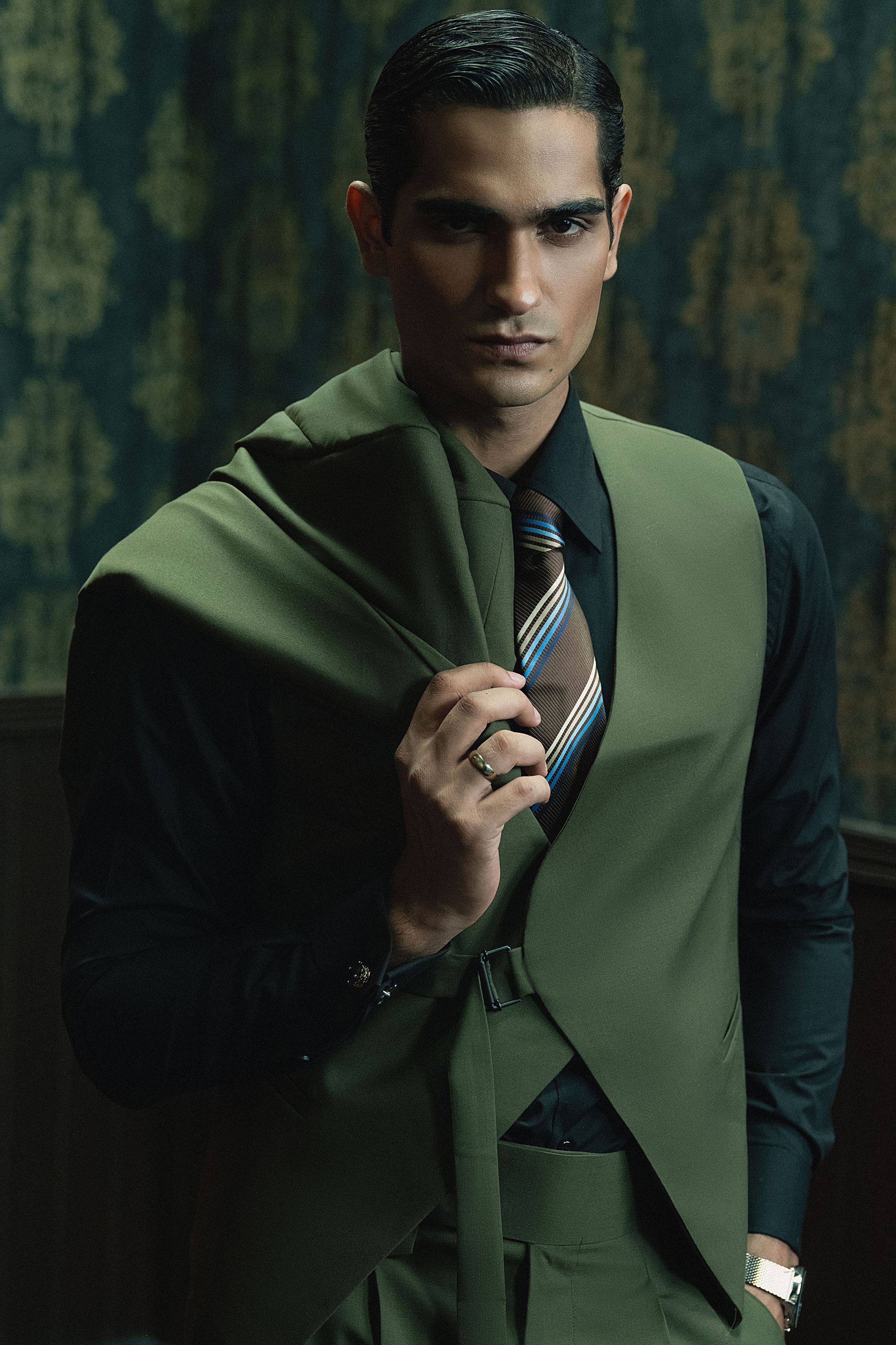Classic Irish Clover Green Two-Button Three-Piece Suit