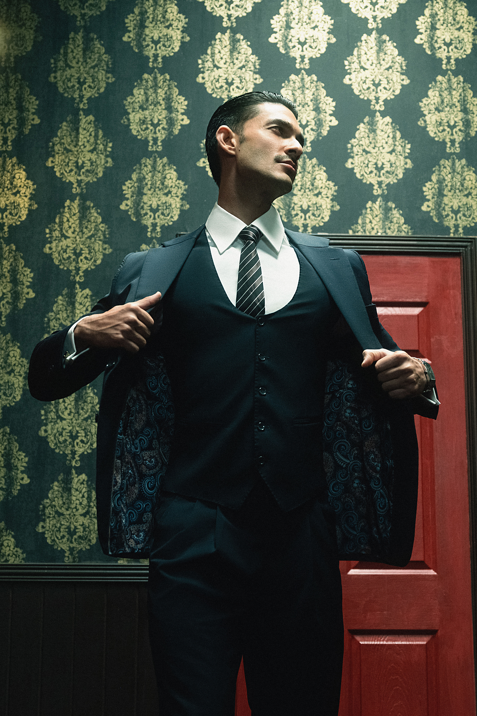 Classic Indigo Blue Two-Button Three-Piece Suit