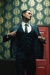 Classic Indigo Blue Two-Button Three-Piece Suit