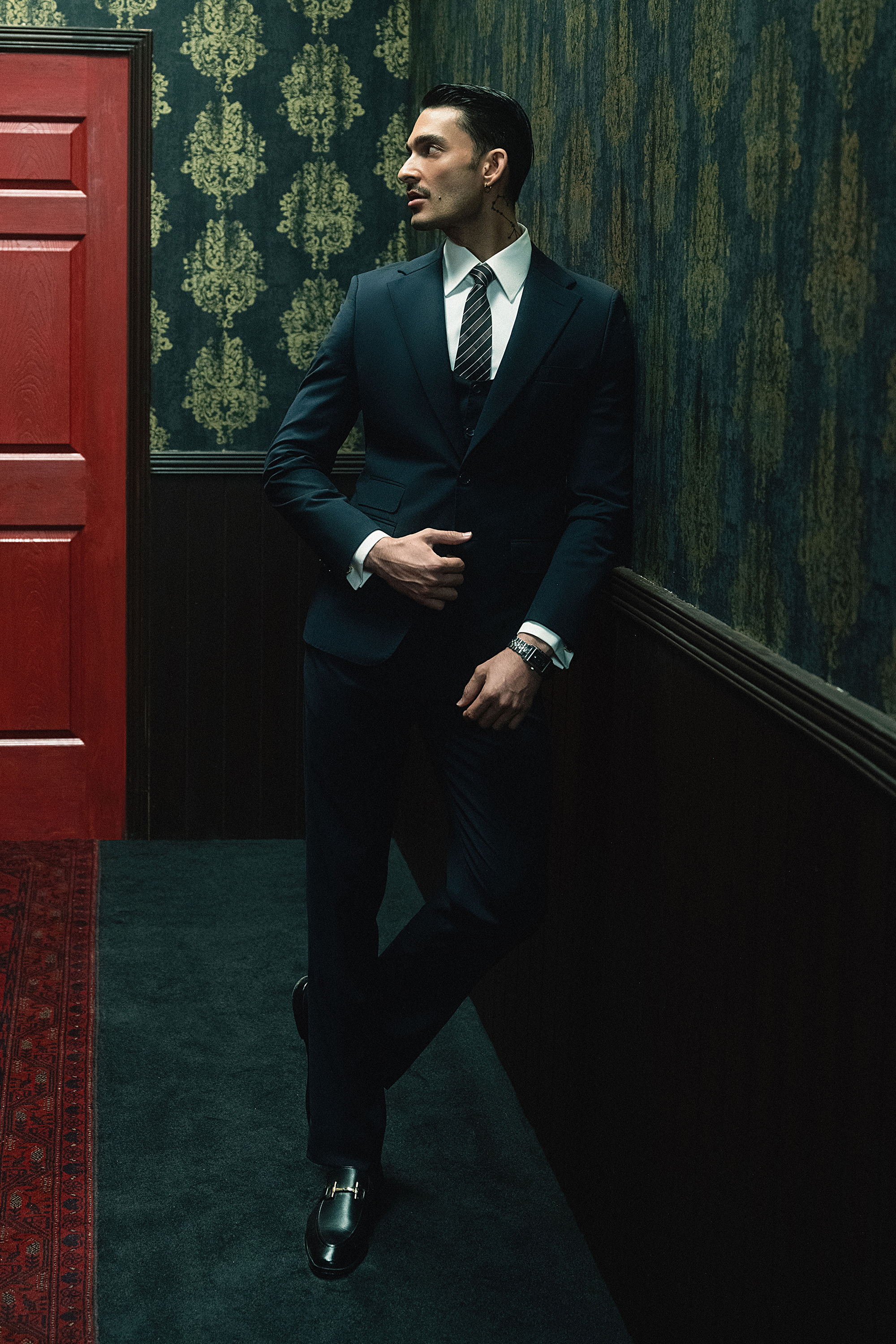 Classic Indigo Blue Two-Button Three-Piece Suit