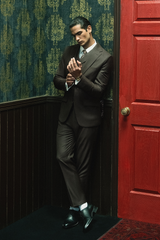 Classic Dark Wolf Brown Double-Breasted Three-Piece Suit
