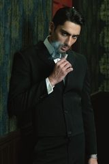 Classic Dark Black Four-Button Short Blazer Suit