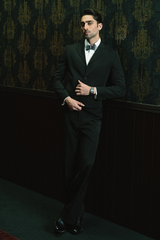 Classic Dark Black Four-Button Short Blazer Suit