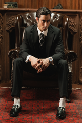 Classic Dark Olive Green Two-Button Three-Piece Suit