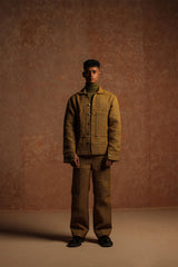 Goldenroo jacquard front cargo pocket style jacket with loose boot cut cargo trouser