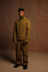 Goldenroo jacquard front cargo pocket style jacket with loose boot cut cargo trouser