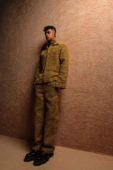 Goldenroo jacquard front cargo pocket style jacket with loose boot cut cargo trouser