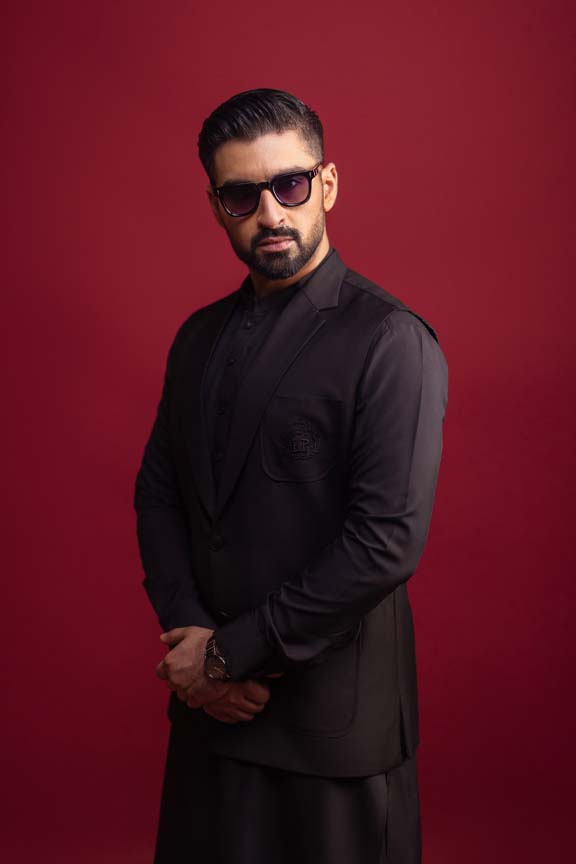 Black Slub Waistcoat