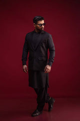 Black Slub Waistcoat