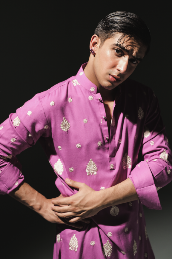 TSL - Lilac Embroidered Kurta Pajama