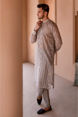 RHN - Slate Grey Embroidered Kurta Pajama