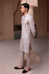 RHN - Amethyst Smoke Khadi Embroidered Kurta Pajama
