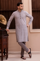 RHN - Amethyst smoke khadi Embroidered Kurta Pajama