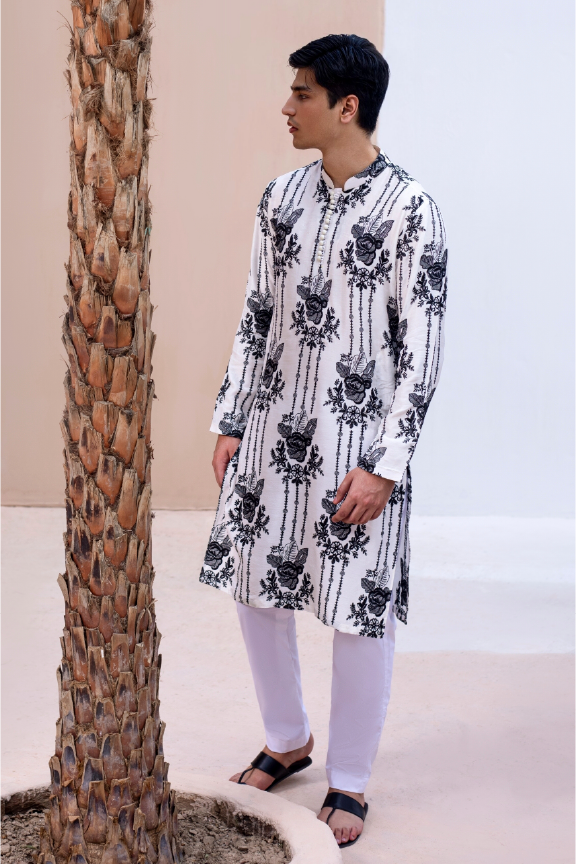 RHN - Salt Embroidered Kurta Pajama