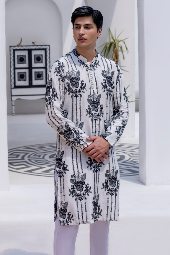 RHN - Salt Embroidered Kurta Pajama