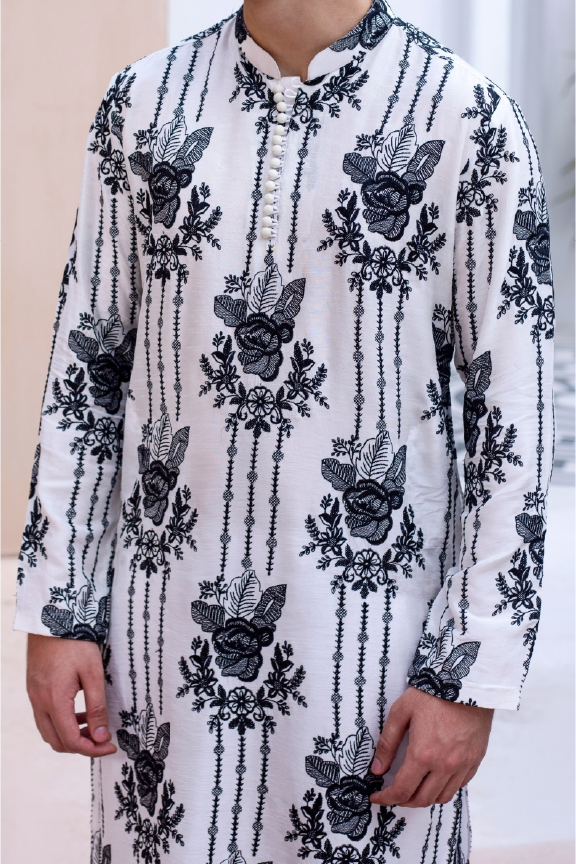 RHN - Salt Embroidered Kurta Pajama