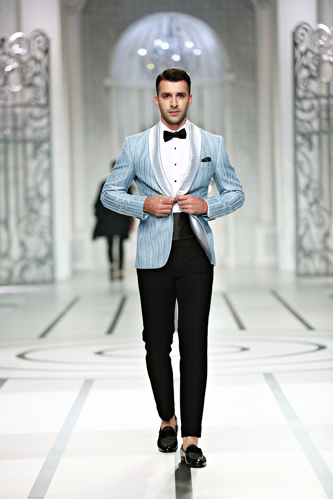 Hand Work Embellished Tuxedo Suit