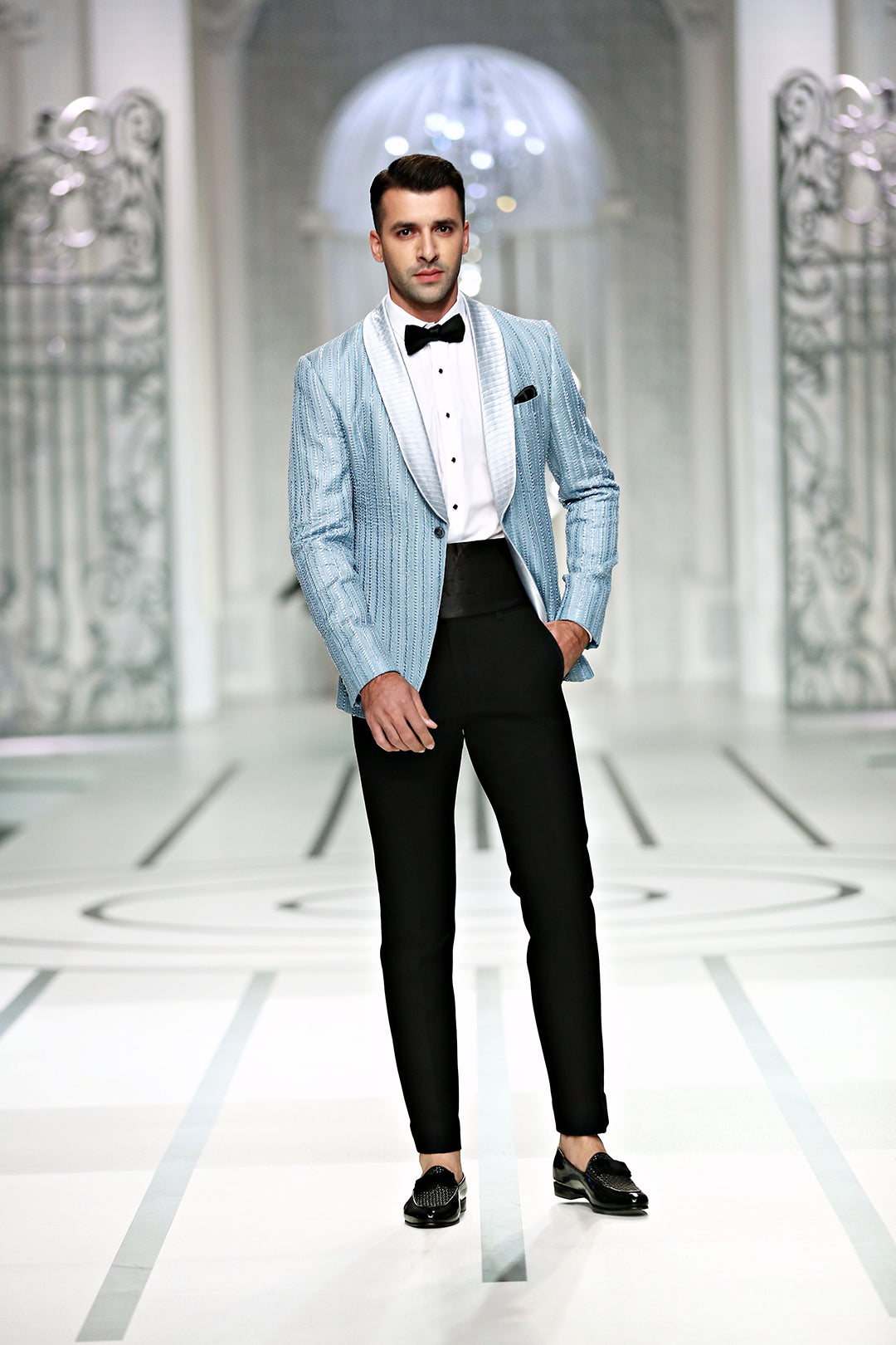 Hand Work Embellished Tuxedo Suit