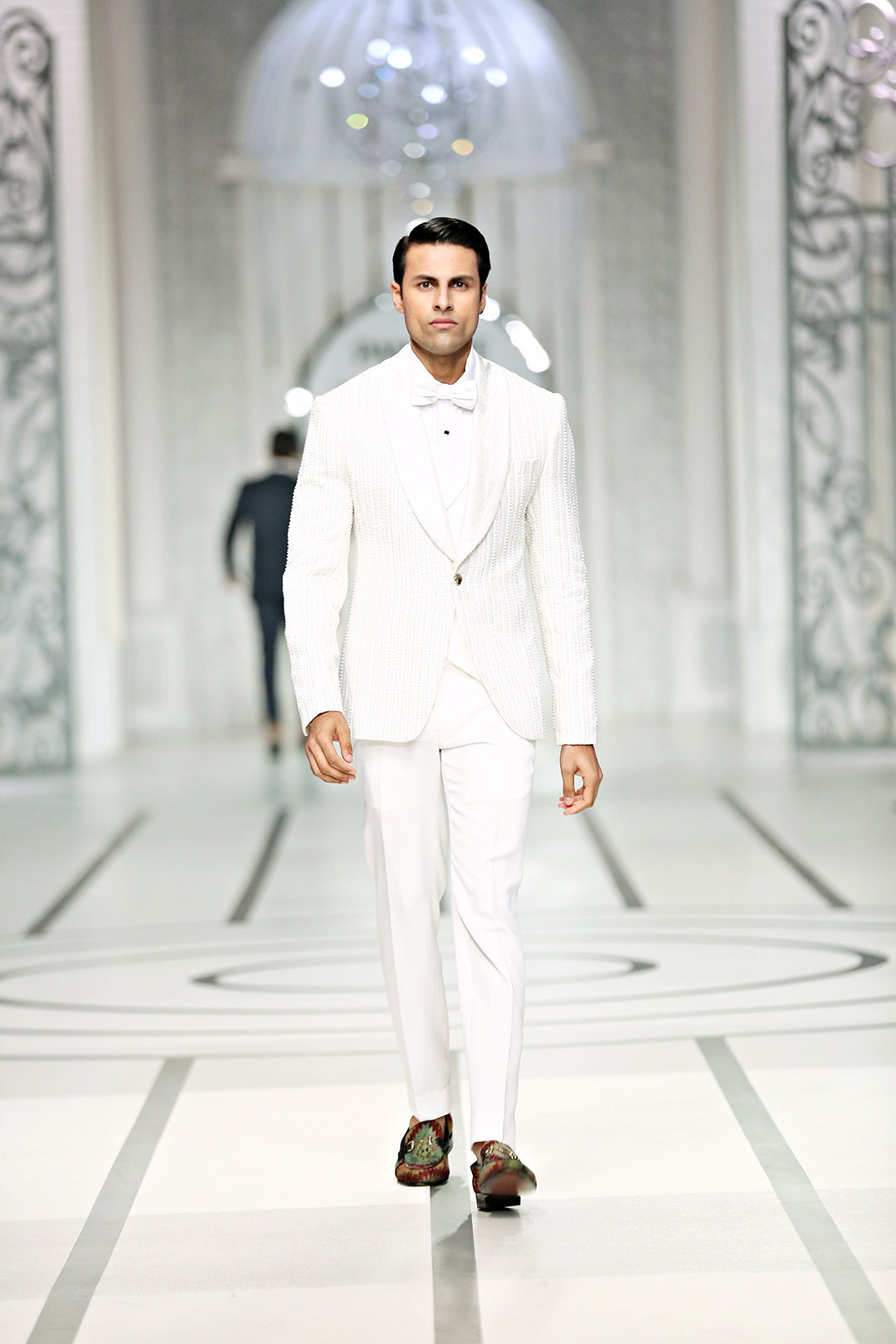 Hand Embroidery Embellisdhed Tuxedo Suit