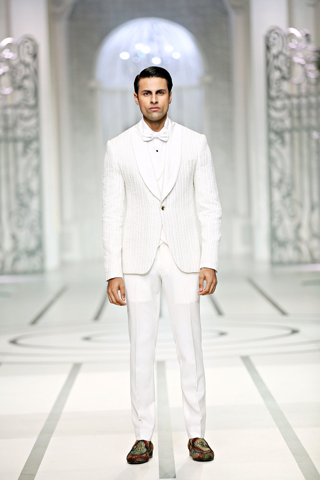 Hand Embroidery Embellisdhed Tuxedo Suit