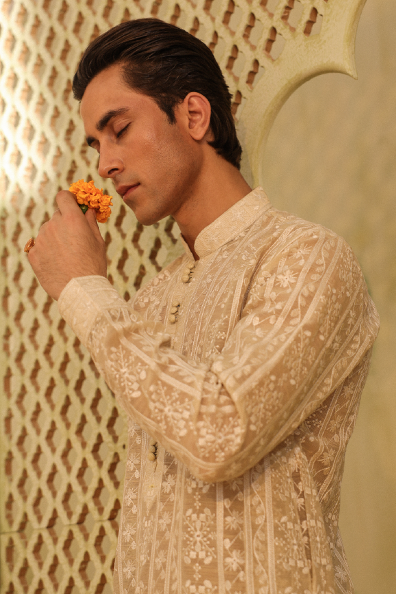 Mayassar - Ivory beige kurta Pajama