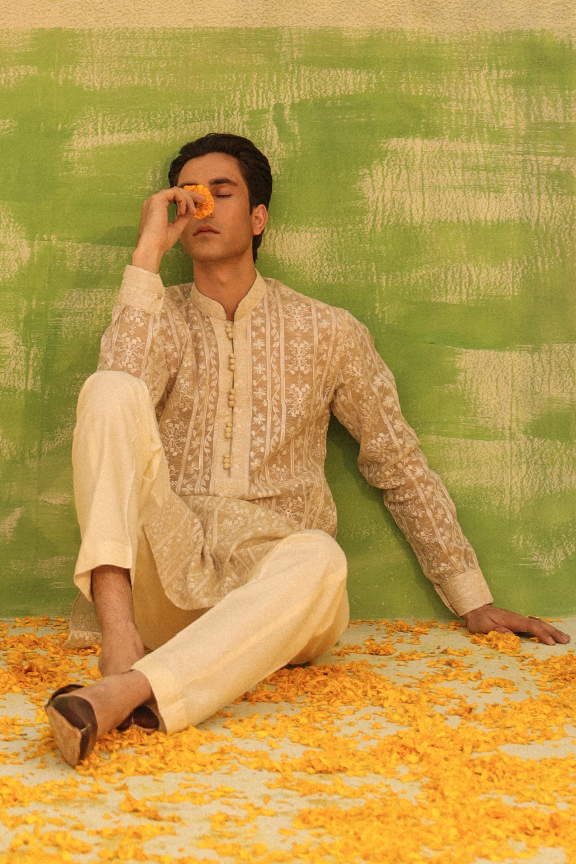 Mayassar - Ivory beige kurta Pajama